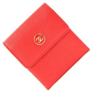 Chanel Coin Case Coco Button A20907 Red Leather